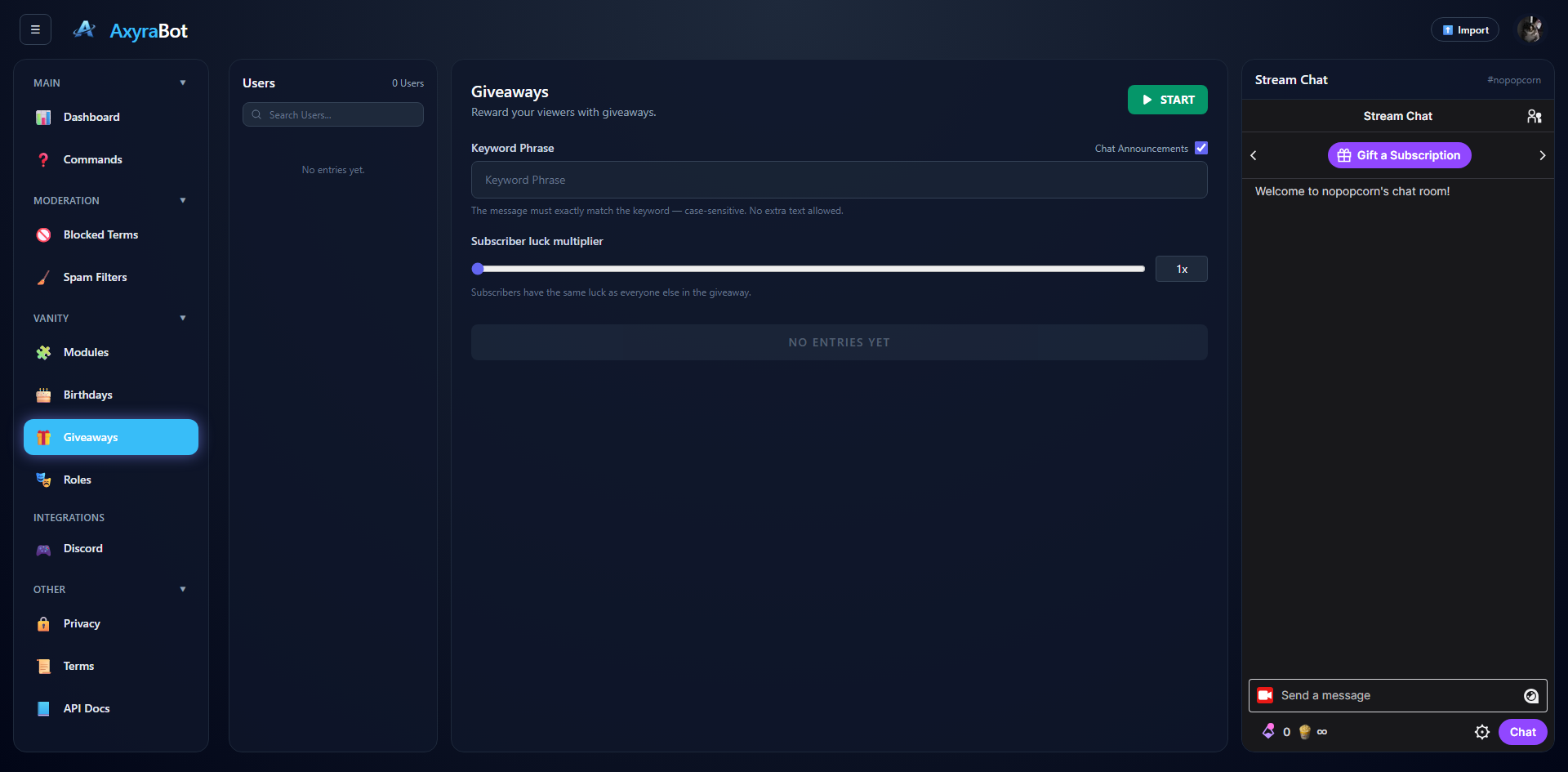 AxyraBot Giveaway